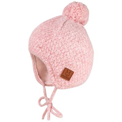 Bommelmütze MAXIMO, Baby, Gr. 41, rosa, Strick, Materialmix, meliert, unifarben, casual, Mützen, weiche Wollmischung, Bommel, Bindeband, gefüttert Image