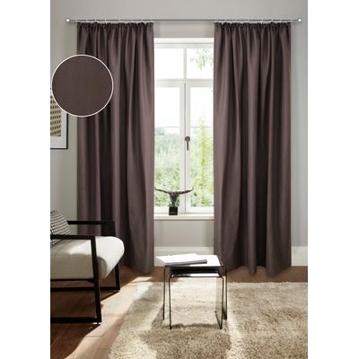 Vorhang BRUNO BANANI "Lagan" Gr. 3, braun, B:140cm H:225cm, Polyester, Polyester, Gardinen, 2-er Set, gewebt, Microfaser, versch. Größen, einfarbig, Bestseller Image