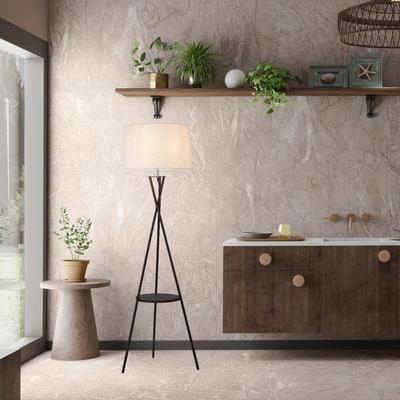 NÄVE Stehlampe "Tora", schwarz, Ø 40,00cm H: 158,00cm, Lampen, mit integriertem Tisch, Gestell rost, Zuleitung schwarz, exkl. 1x E27 Image