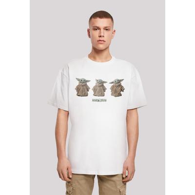 T-Shirt F4NT4STIC "Star Wars The Mandalorian The Child Poses", Herren, Gr. 3XL, weiß, Obermaterial: 100% Baumwolle, casual, oversize, Rundhals, Kurzarm ohne Bündchen, Shirts, Print Image