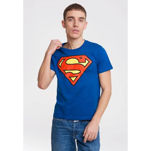 T-Shirt LOGOSHIRT ""DC - Superman Logo Clean"" Gr. S, blau Herren Shirts mit angesagtem Superman-Logo