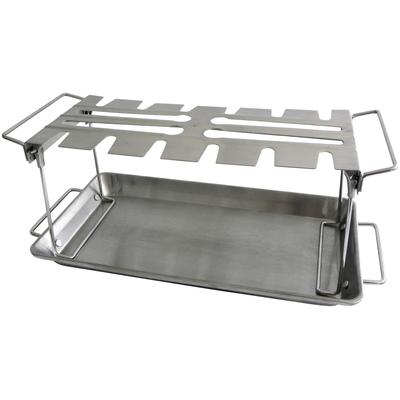 Grillguthalter TEPRO Backbleche Gr. B/H/T: 44,2cm x 12,8cm x 15,8cm, silberfarben Hänchenhalter für bis zu 18 Schenkel oder -Flügel