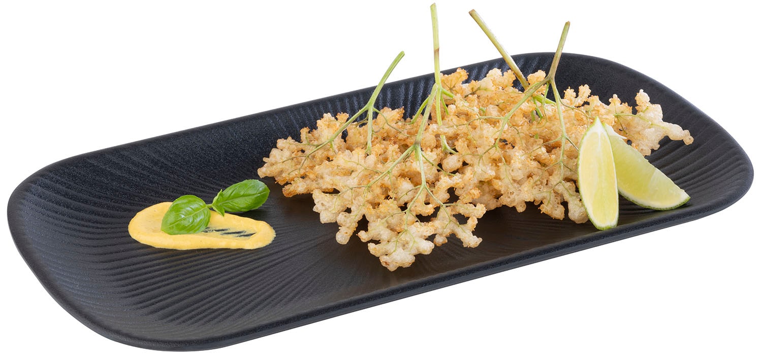 Tablett APS "GN 1/3 Tablett -NERO- 32,5 x 17,6 cm, Höhe 2,5 cm", schwarz, B:17,6cm H:2,5cm L:32,5cm, Melamin, Tabletts, für Speisen und Dekoration aller Art geeignet