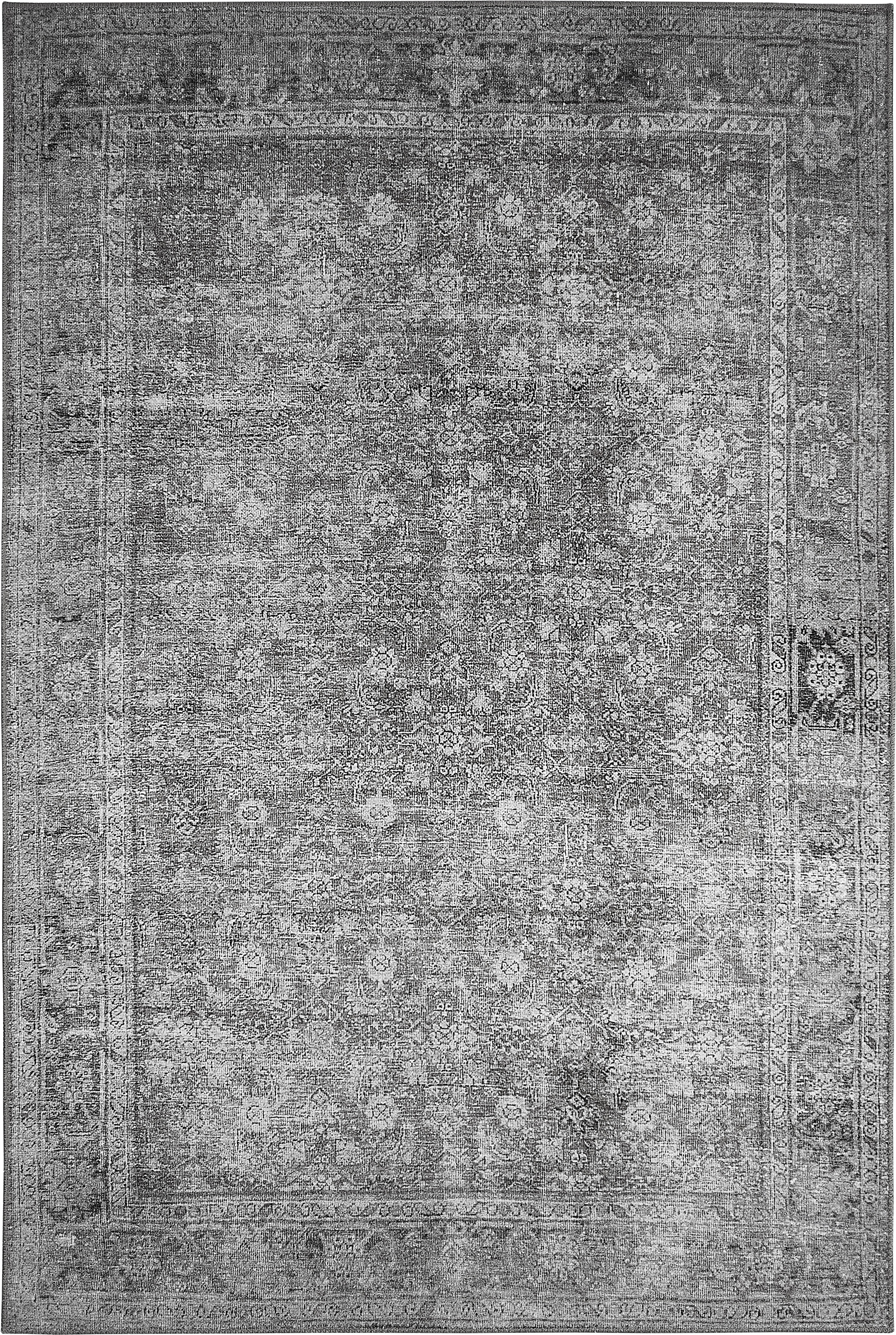 Teppich LUXOR LIVING "LAGERRÄUMUNG", grau (anthrazit), B:155cm H:5mm L:230cm, Kunstfaser, Teppiche, Teppich, Sonderposten, moderne Vintage Designs, Orient Optik, mit Bordüre