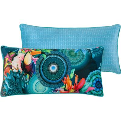 Dekokissen HIP "Cailani", blau (blau, multi, bunt, bedruckt), B:60cm L:30cm, Polyester, Samt, Dekokissen_Sitzkissen_Kissenhüllen, Mit Füllung, 1 Stück, Biese, Wendeoptik, Weich, Mandala, Blau Image
