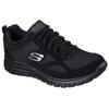 Sneaker SKECHERS "BURNS-AGOURA", Herren, Gr. 45, schwarz, Leder, Textil, unifarben, sportlich, Schuhe, im monochromen Look, Freizeitschuh, Halbschuh, Schnürschuh