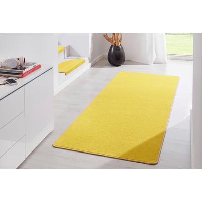 Teppich HANSE HOME "Fancy" Gr. 13, gelb, B:80cm H:7mm L:300cm, Kunstfaser, Teppiche, Kurzflor, Läufer, uni, gekettelt, Wohnzimmer, Schlafzimmer, Esszimmer Image