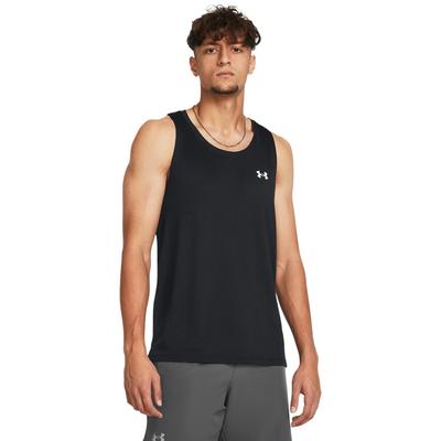 Lauftop UNDER ARMOUR "UA Launch Laufunterhemd für", Herren, Gr. M, schwarz (schwarz 001), Web, Obermaterial: 94% Polyester, 6% Elasthan, unifarben, sportlich, Rundhals, ohne Ärmel, Tops Image