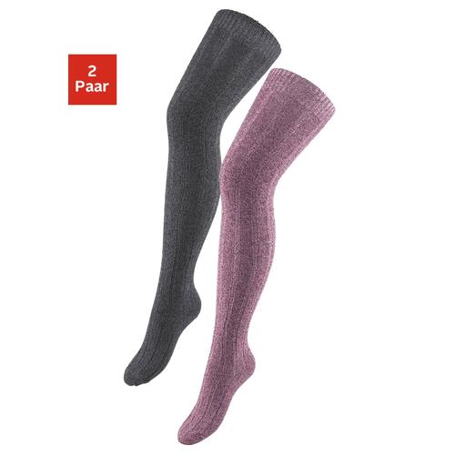 Overknees LAVANA Gr. 39-42, rosa (schwarz, meliert, rosa, meliert) Damen Socken in Melangequalität