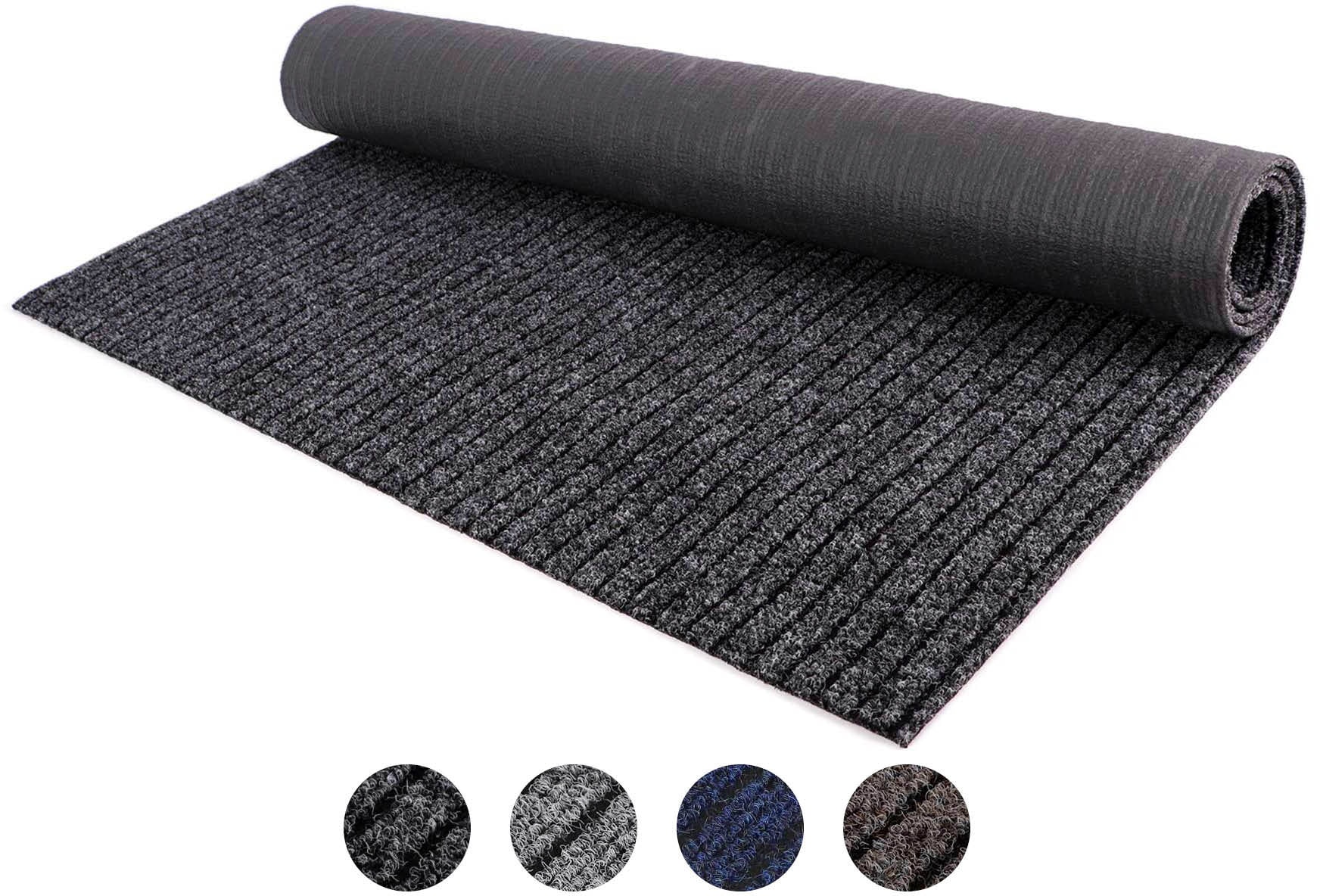 Läufer "Schmutzfangläufer ATLAS, Made in Belgium", grau (anthrazit), B:200cm H:7mm L:100cm, Polypropylen (PP), PRIMAFLOR-IDEEN IN TEXTIL, Teppiche, Schmutzfangläufer, Schmutzfangmatte, meliert gesteift, strapazierfähig, rutschhemmend Image