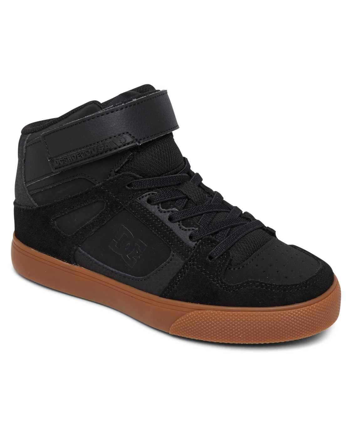 Sneaker DC SHOES "Pure High-Top EV", Kinder, Gr. 6,5(38), schwarz (schwarz, gum), Obermaterial: Leder / Futter: Textil / Außensohle: Gummi, Schuhe Image