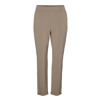 Anzughose VERO MODA "VMMAYA MONE MW LOOSE TAILOR PANT NOOS", Damen, Gr. M (38), Länge 30, braun (fossil detail:melange), Obermaterial: 62% Polyester, 33% Viskose, 5% Elasthan, meliert, modisch, regular fit, Hosen Image