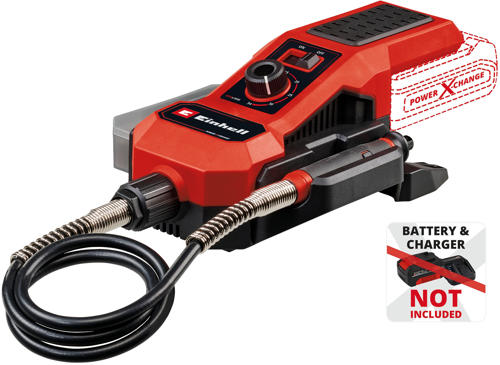 Akku-Multischleifer EINHELL "Akku-Schleif-/Gravur-Werkzeug TE-MT 18/34 Li-Solo", rot (rot, schwarz), B:16,3cm H:10,4cm L:29cm, Schleifmaschinen, zum Gravieren und Polieren, ohne Akku Image