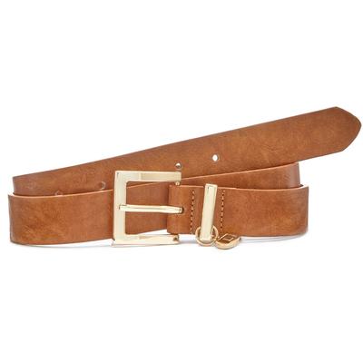 Hüftgürtel LASCANA "Hosengürtel", Damen, Gr. 95, braun (camel), Lederimitat, unifarben, Basic,casual,elegant,klassisch, Gürtel, mit Schnalle und kleiner Applikation, Gürtel, Jeansgürtel Image