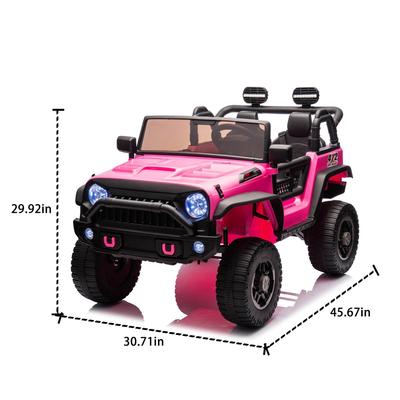 24V Ride-On Car with Double Seat Bluetooth Remote Control MP3 Player and LED Lights