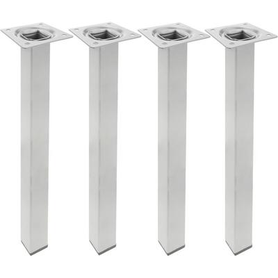 Primematik - Quadrat Tischbeine für Schreibtische Schränke Möbel aus grau Stahl 40cm 4-Pack Image