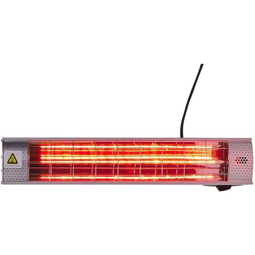 Heizstrahler Silber Aluminium Elektro Halogen Infrarot 2000 Watt mit Kabel Wand- und Deckenmontage