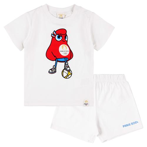 Paris 2024 Olympics Mascot Tee & Shorts Set - Weiß - Baby