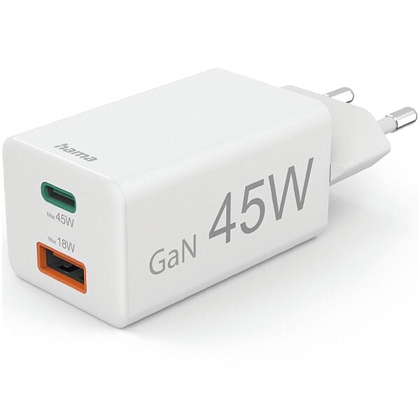 Hama Schnellladegerät USB-C PD / USB-A weiß Image