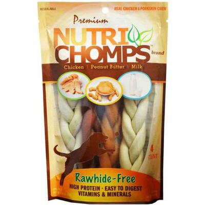 Nutri Chomps Assorted Flavor 6in Braid - 4 Count