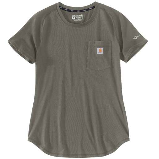 Carhartt Women's Force Relaxed Fit Midweight Pocket Work Shirt - Dusty Olive S