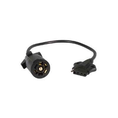 SeaChoice 7-Way Round to 5-Way Flat Adapter with Lead - Black