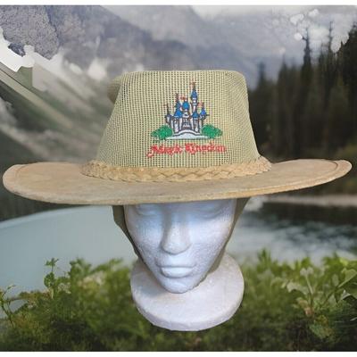 Disney Accessories | Disney Magic Kingdom Safari Hat Outback Shade Brim Tan Sz L Strap | Color: Brown | Size: Os