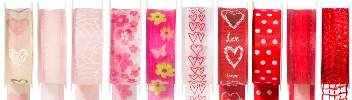 10x Geschenkband 25 mm x 2 m rot Image