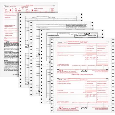 TOPS 2204 W 2 Tax Forms for Dot Matrix Printers/Typewriters, 4 Part, 24 Sets/Pack - Pack of 24