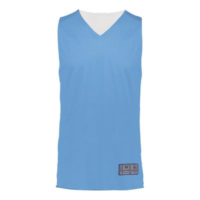 Augusta Sportswear 162 Youth Tricot Mesh Reversible 2.0 Jersey in Columbia Blue/White size Medium | Polyester