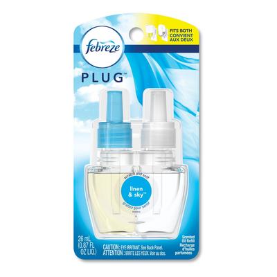 Febreze Plug in Air Freshener and Odor Eliminator, Linen & Sky Scent, Pack, 1 Refill (PGC74901EA)