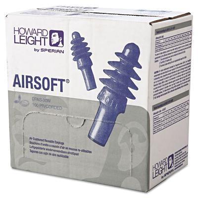 Howard Leight DPAS-30W AirSoft Multiple-Use Earplugs, 27NRR, White Nylon Cord, BE, 100 Pairs (HOWDPAS30W) (154-DPAS-30W)