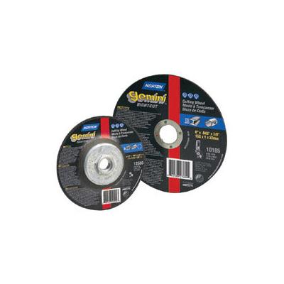 Norton Gemini RightCut Cut-Off Wheel, Type 1, 4-1/2 in dia, 0.045 Thick, 7/8 in Arbor, 36 Grit, Aluminum Oxide (547-66252823602)