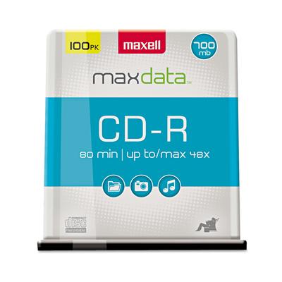 Maxell 648200 CD-R Discs, 700MB/80min, 48x, Spindle, Silver, 100/Pack