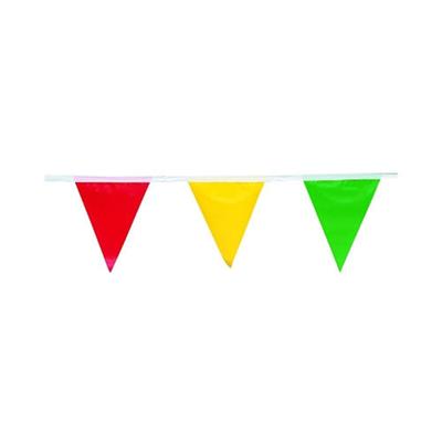 Pennant Flag, 9 in x 12 in, 100 ft Long, Polyethylene, Multi-Color (764-SPF912100M)