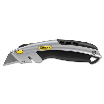 Stanley Curved Quick-Change Utility Knife, Stainless Steel Retractable Blade, 3 Blades (BOS10788)