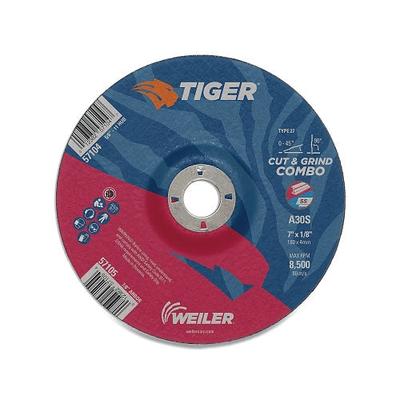 Weiler Tiger AO Type 27 Combo Wheel, 7 x 1/8 in, 5/8 in-11 Arbor, A30S (804-57104)