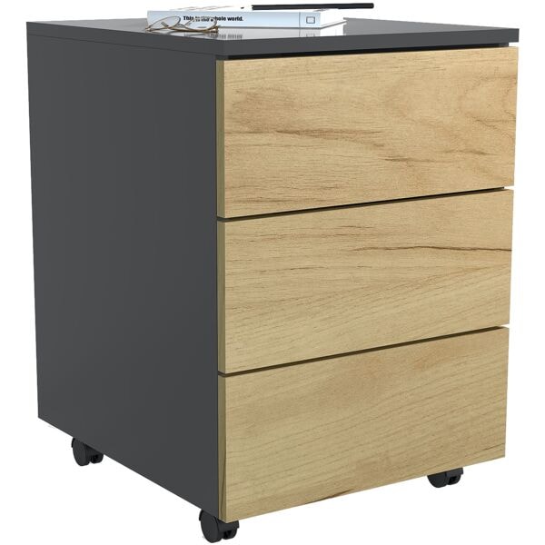 VCM Rollcontainer »Dalosa« 3 klassische Schubladen 45 cm tief braun, 39x55x45 cm Image