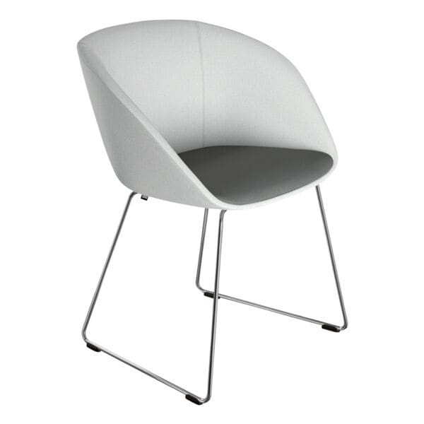 Sedus Schalenstuhl »on spot cosy« Kufengestell chrom weiß, 44 cm