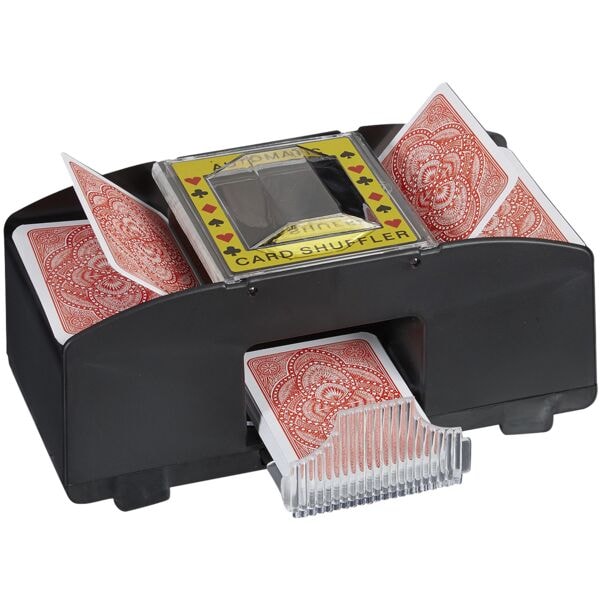 relaxdays Kartenmischer elektrisch 2 Decks Image