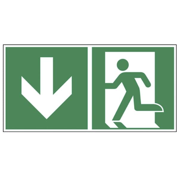 LimarLite Rettungszeichen »Notausgang abwärts [E001]« 30 x 15 cm Kunststoff (1 mm), 30x15 cm Image