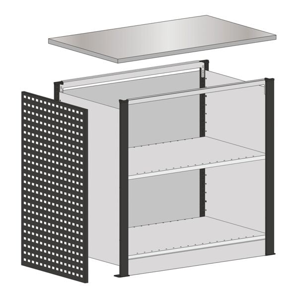 SCHULTE Lagertechnik Theken-Startmodul 750 mit Arbeitsplatte »MULTIplus« 39