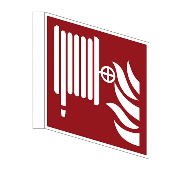 LimarLite Brandschutzzeichen Fahnenschild »Löschschlauch [F002]« 20 x 20 cm Aluminium (0,5 grau, 20x20 cm Image