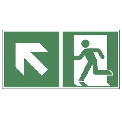LimarLite Rettungszeichen »Notausgang links aufwärts [E001]« 30 x 15 cm Folie (0,1 mm), 30x15 cm