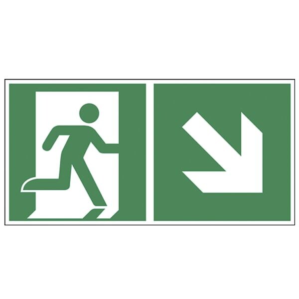 LimarLite Rettungszeichen »Notausgang rechts abwärts [E002]« 30 x 15 cm Folie (0,4 mm), 30x15 cm Image