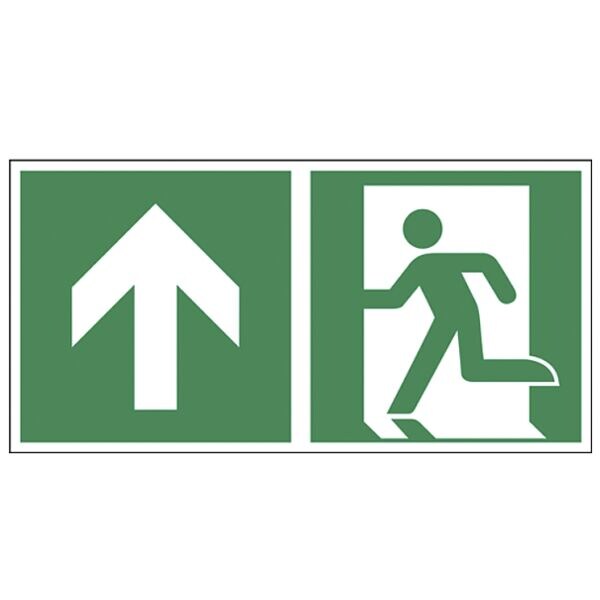 LimarLite Rettungszeichen »Notausgang geradeaus, geradeaus durch die Tür oder aufwärts [E0, 30x15 cm Image