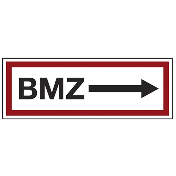 LimarLite Feuerwehrzeichen Textschild »BMZ Pfeil rechts« 29,7 x 10,5 cm Folie (0,4 mm), 29.7x10.5 cm Image