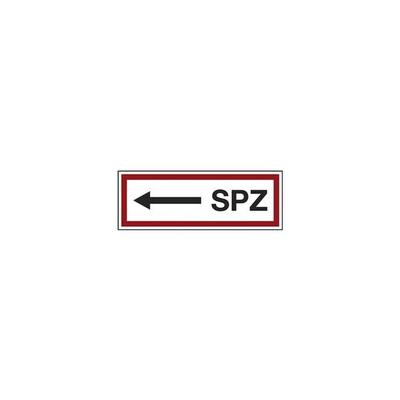LimarLite Feuerwehrzeichen Textschild »SPZ und Pfeil linksweisend« 29,7 x 10,5 cm Folie (0, 29.7x10.5 cm Image