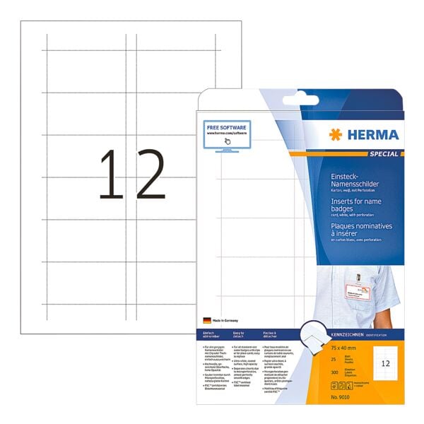 Herma 300er-Pack Namens-Einsteckschilder, 7.5x4 cm Image