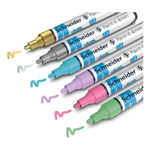 Schneider 6er-Etui Acrylmarker »Paint-It 4 mm« Pastell Image